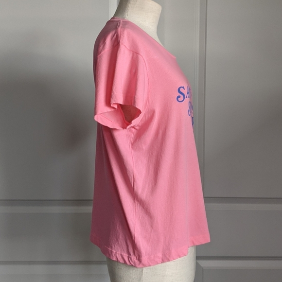 Wildfox Tee Sandy Skin Salty Rims Cotton Short Sleeves Crew Neck Pink L NWT - Picture 6 of 12